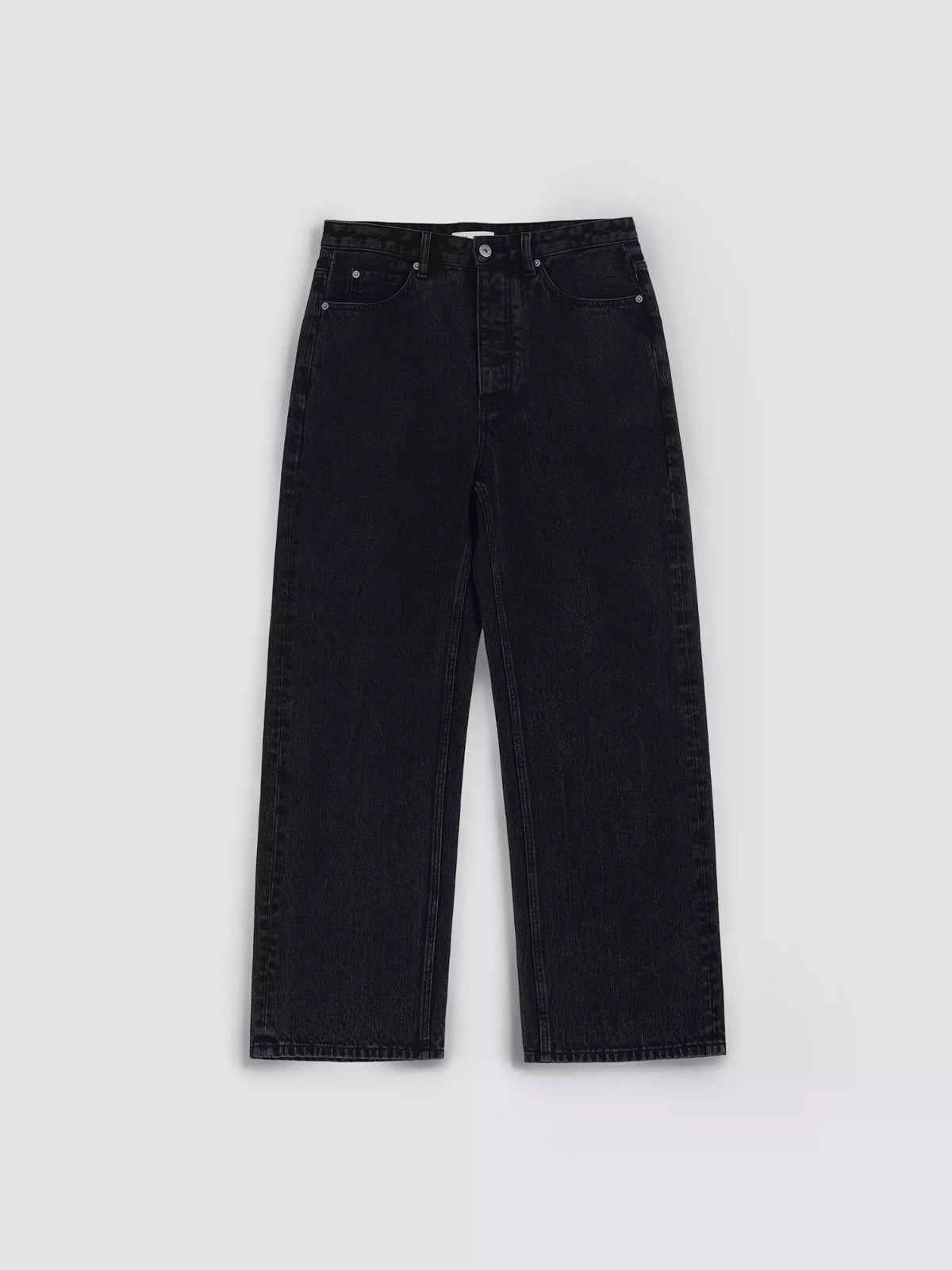 CHAIN TWILL WASHED WIDE JEANS