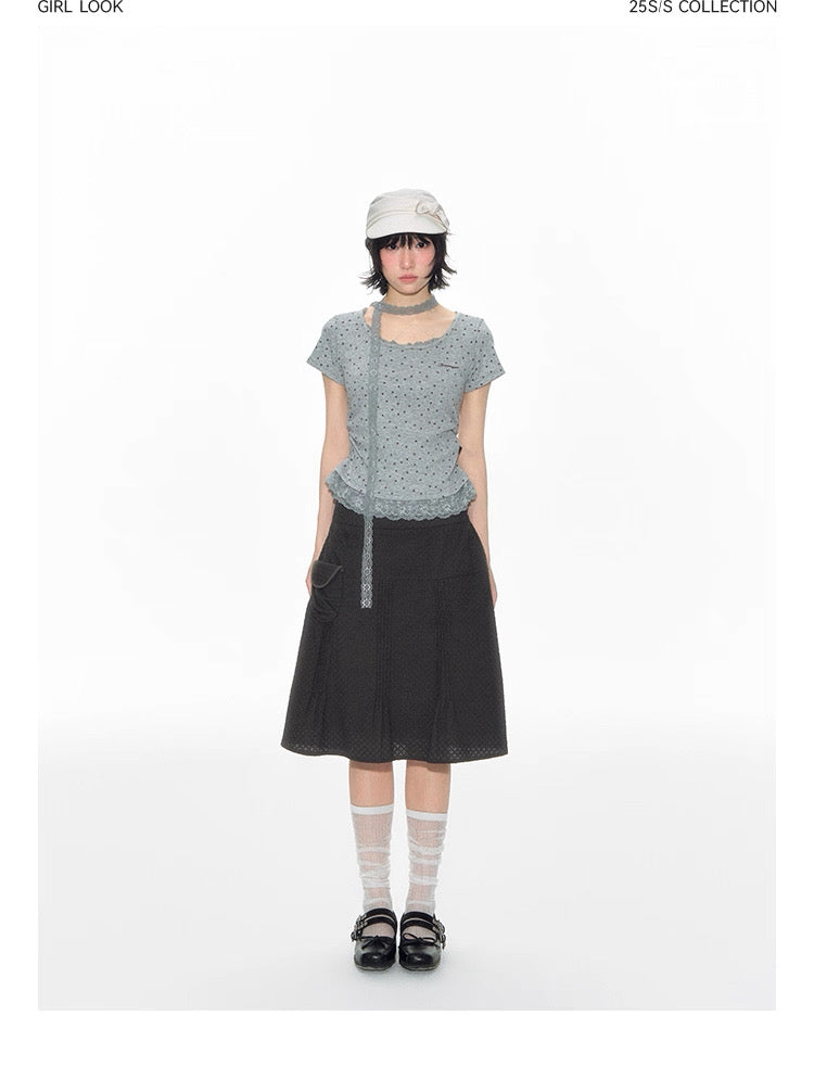 PLEATED LOW WAIST SUMMER SKIRT