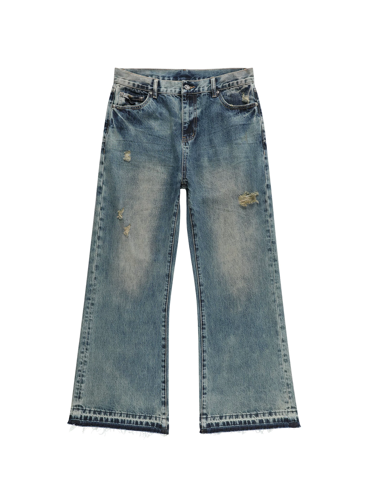 DISTRESSED BOOTCUT JEANS