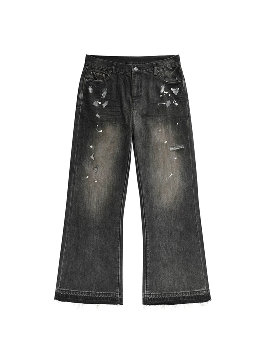 DISTRESSED BOOTCUT JEANS