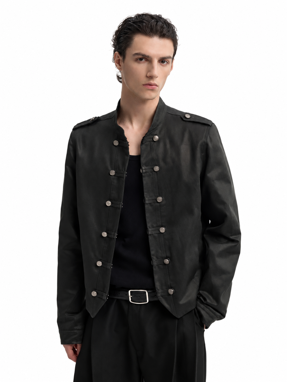 COATED MILITARY BUTTON JACKET