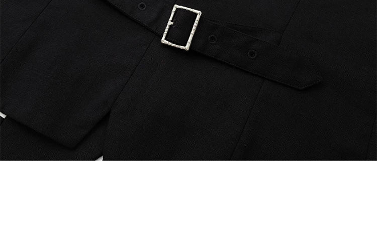 ブラックのリヨセル混ブレザー ディテール・着用イメージ