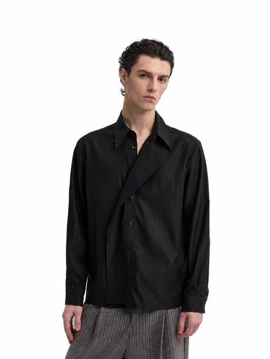 ASYMMETRIC LAYERED PLACKET SHIRT