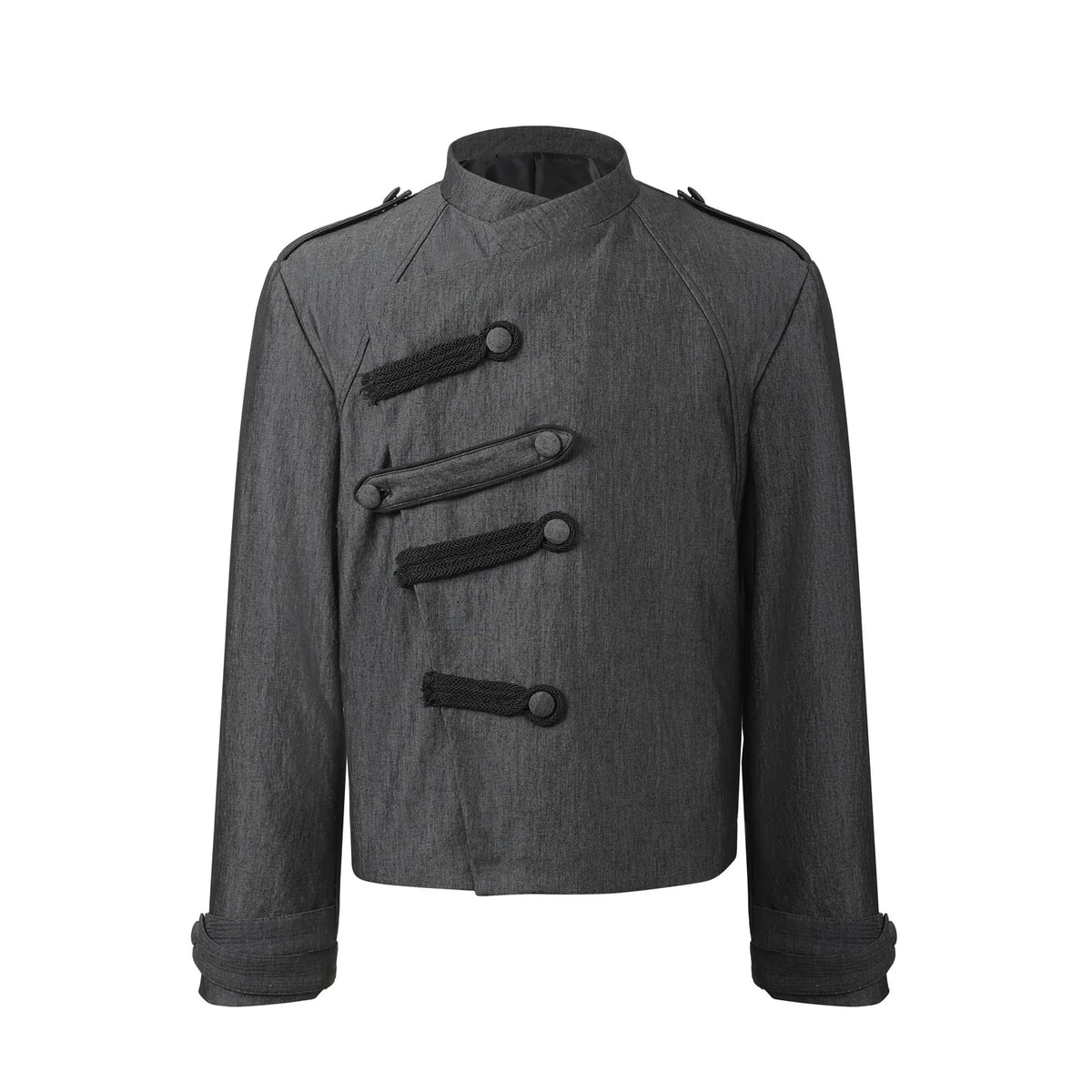 ASYMMETRIC BRAID BUTTON JACKET