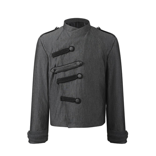 ASYMMETRIC BRAID BUTTON JACKET