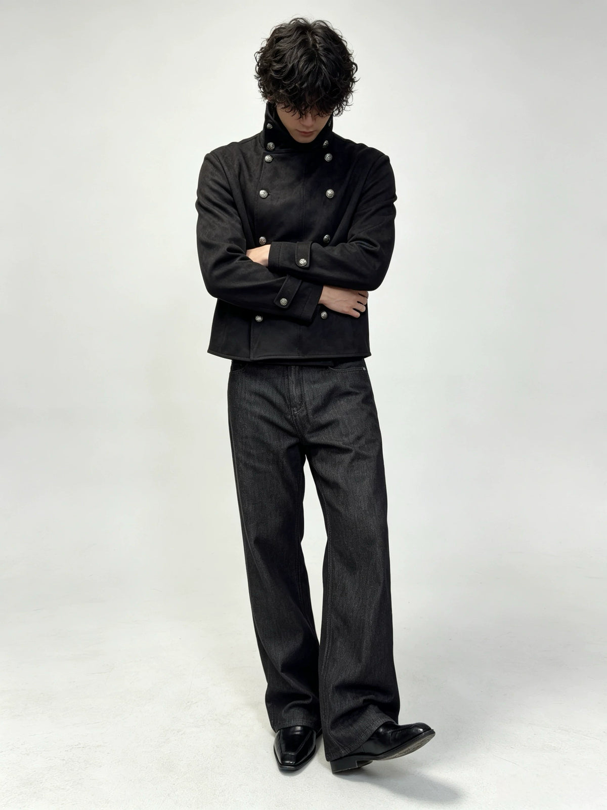 SUEDE TOUCH DOUBLE BREASTED JACKET original studio look