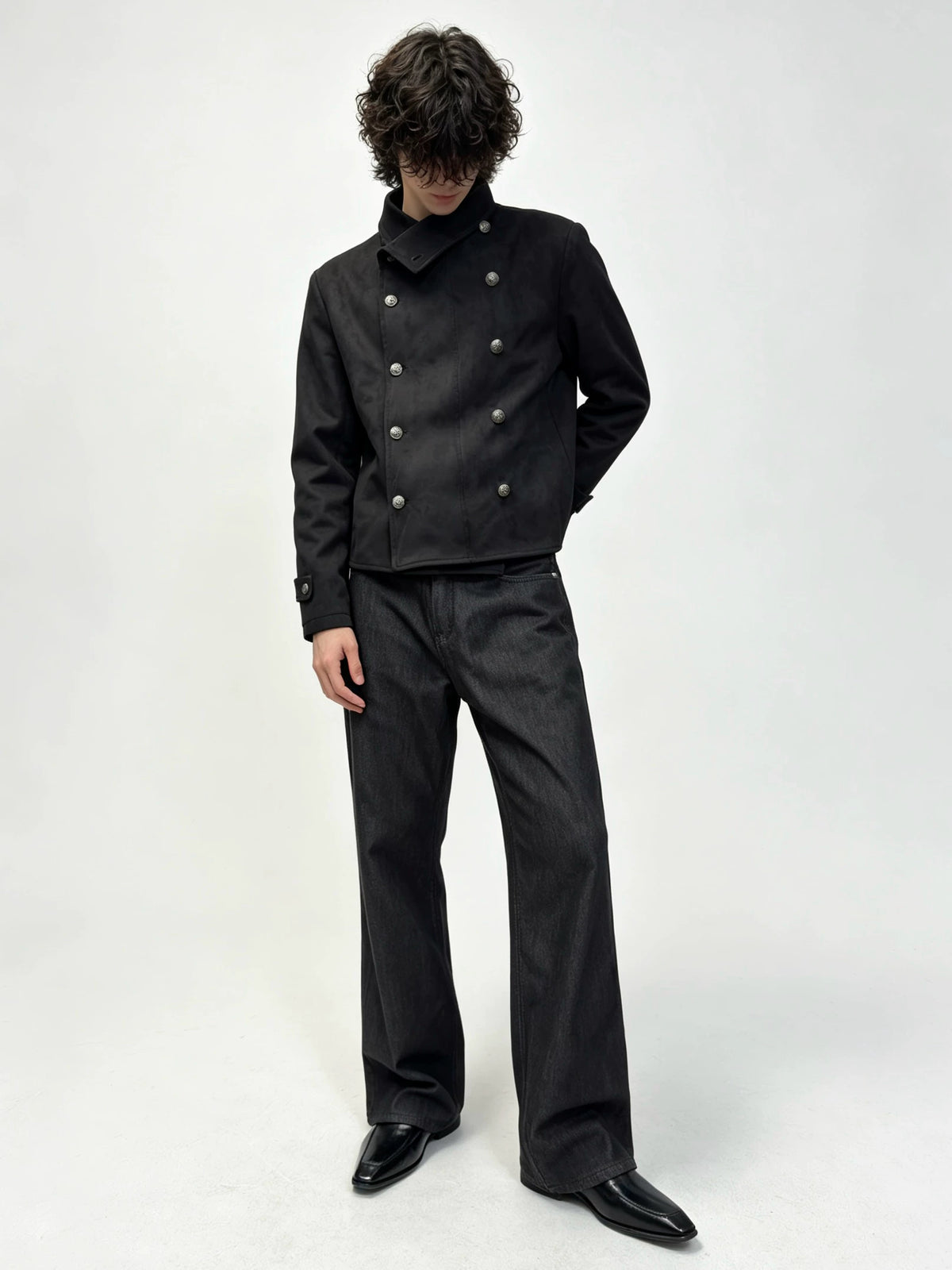 SUEDE TOUCH DOUBLE BREASTED JACKET original studio look