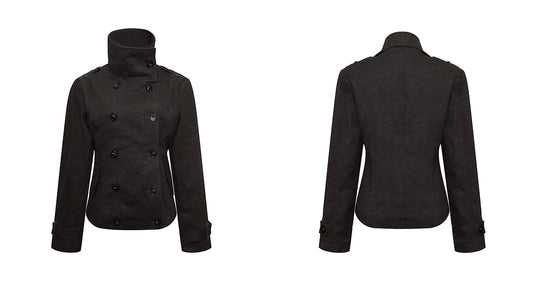 DOUBLE BREASTED STAND COLLAR JACKET