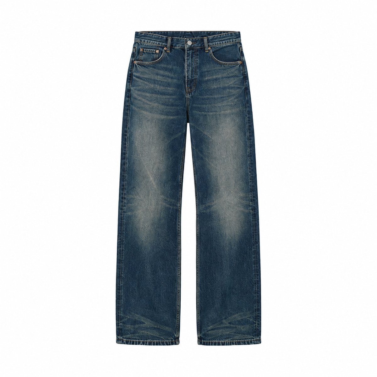WASHED SLIM STRAIGHT JEANS