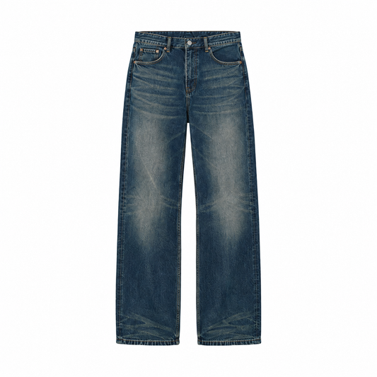 WASHED SLIM STRAIGHT JEANS