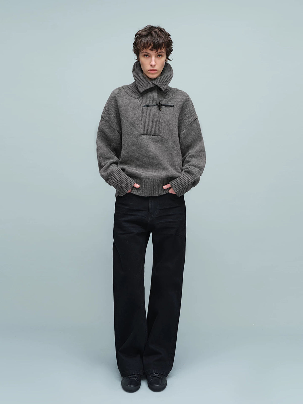 FROG BUTTON WOOL BLEND PULLOVER