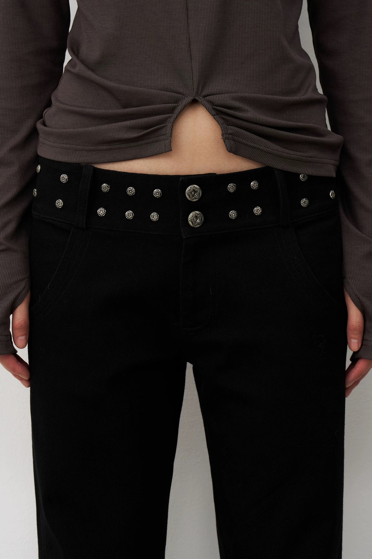 STUDDED FOR FLARE PANTS