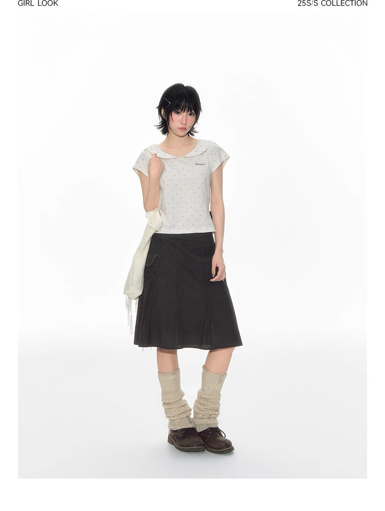 PLEATED LOW WAIST SUMMER SKIRT