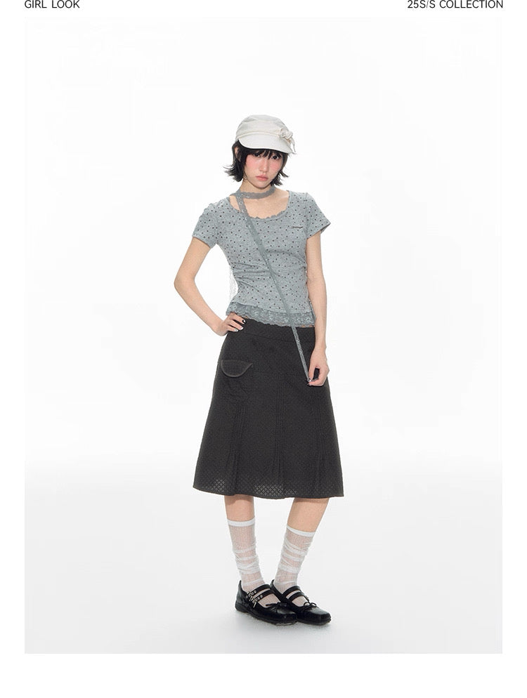 PLEATED LOW WAIST SUMMER SKIRT
