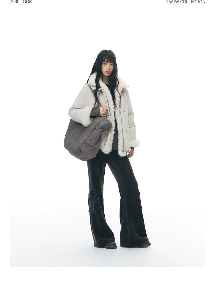 CHENILLE FLARED PANTS