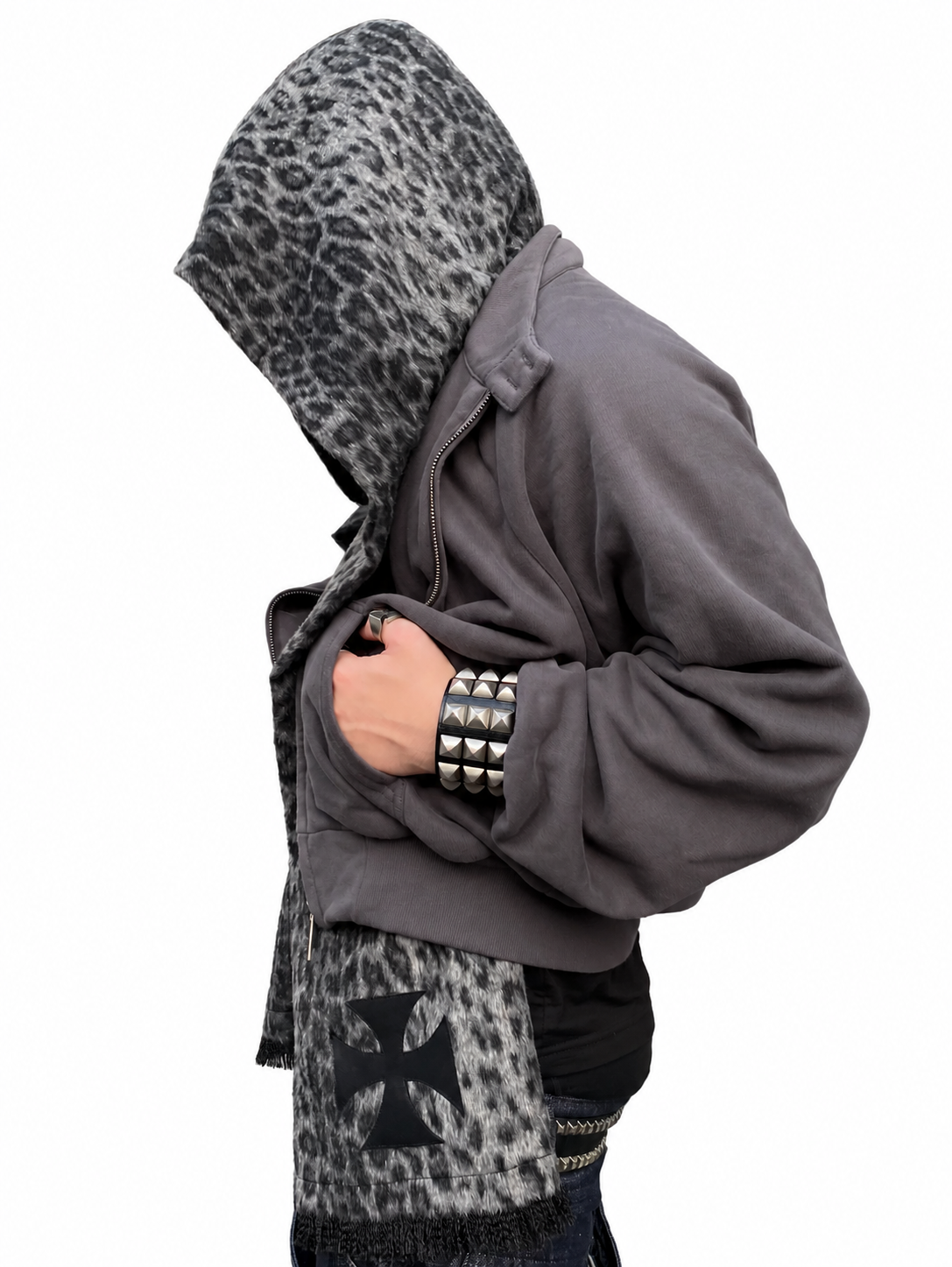 SCARF HOOD ZIP JACKET SET & SCARF HOOD