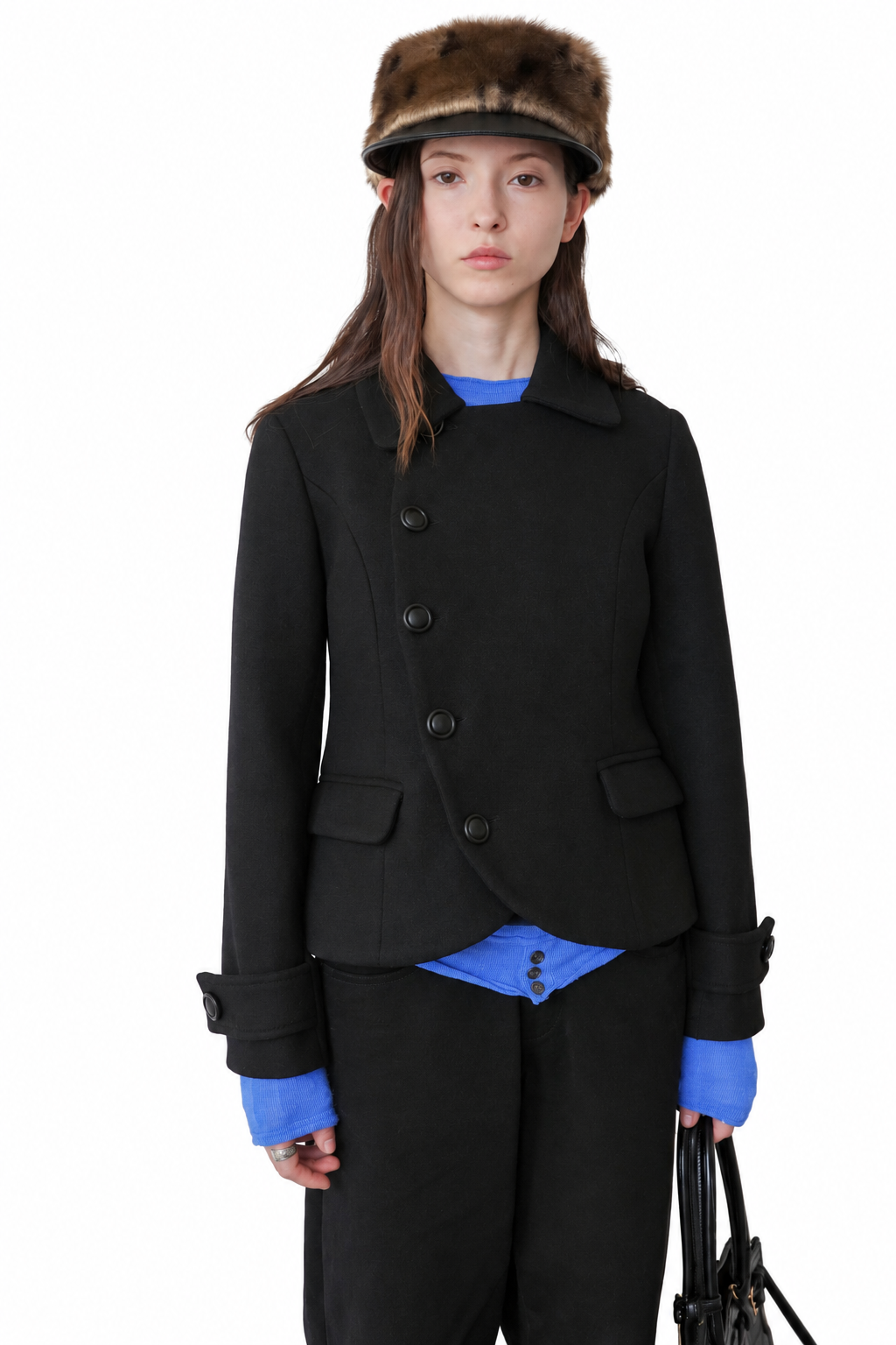 ASYMMETRIC WOOL BLEND JACKET