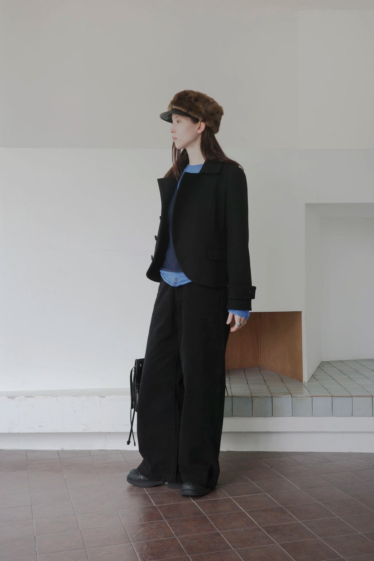 ASYMMETRIC WOOL BLEND JACKET