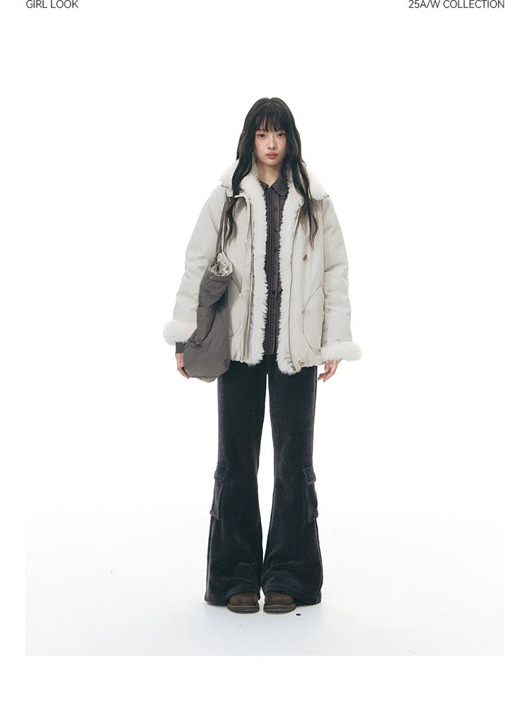 CHENILLE FLARED PANTS