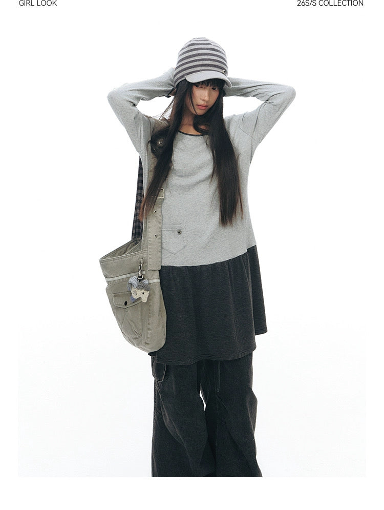 TWO TONE LONG DRESS