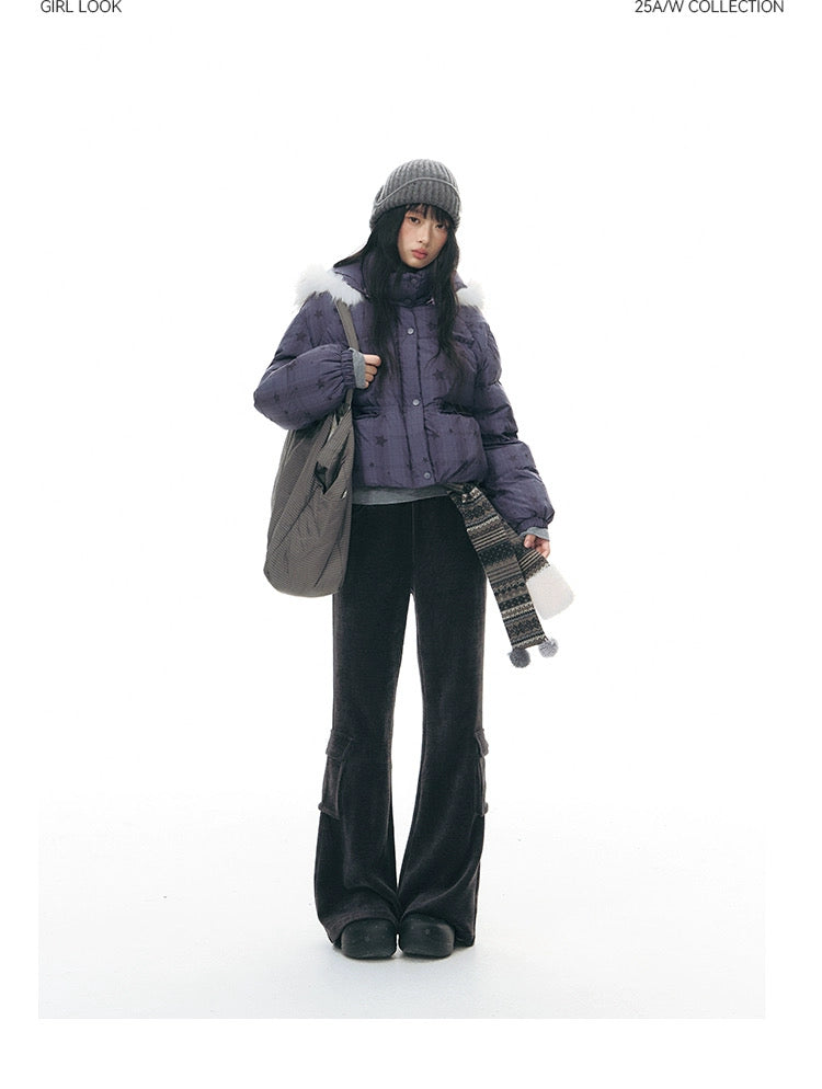 CHENILLE FLARED PANTS