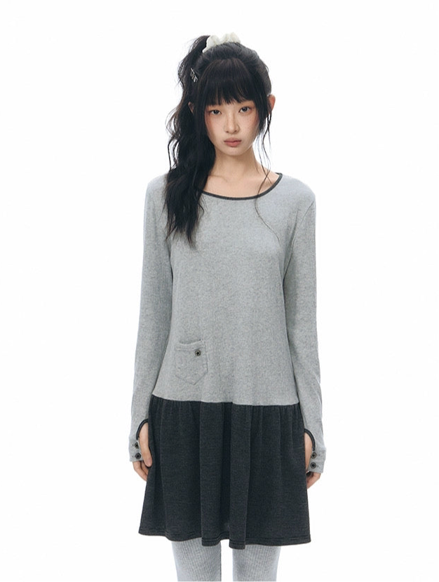 TWO TONE LONG DRESS