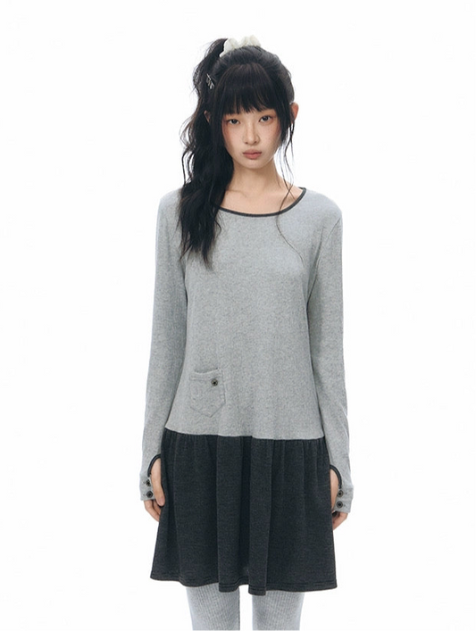 TWO TONE LONG DRESS