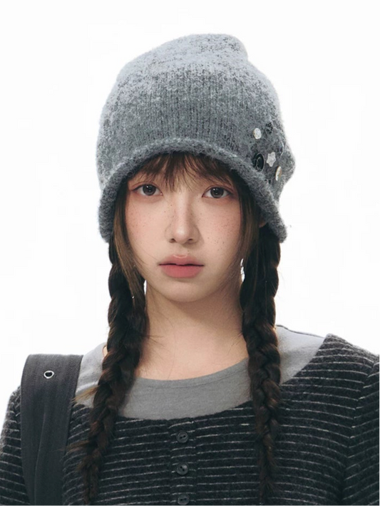 DECORATED SOFT KNIT BEANIE