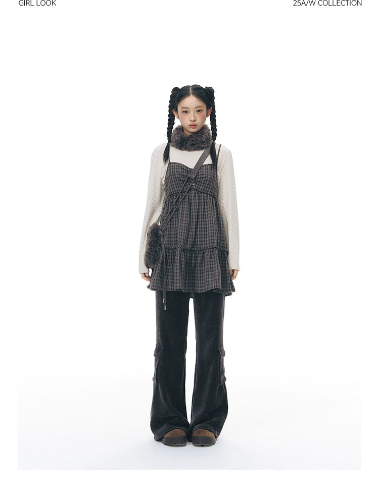 CHENILLE FLARED PANTS