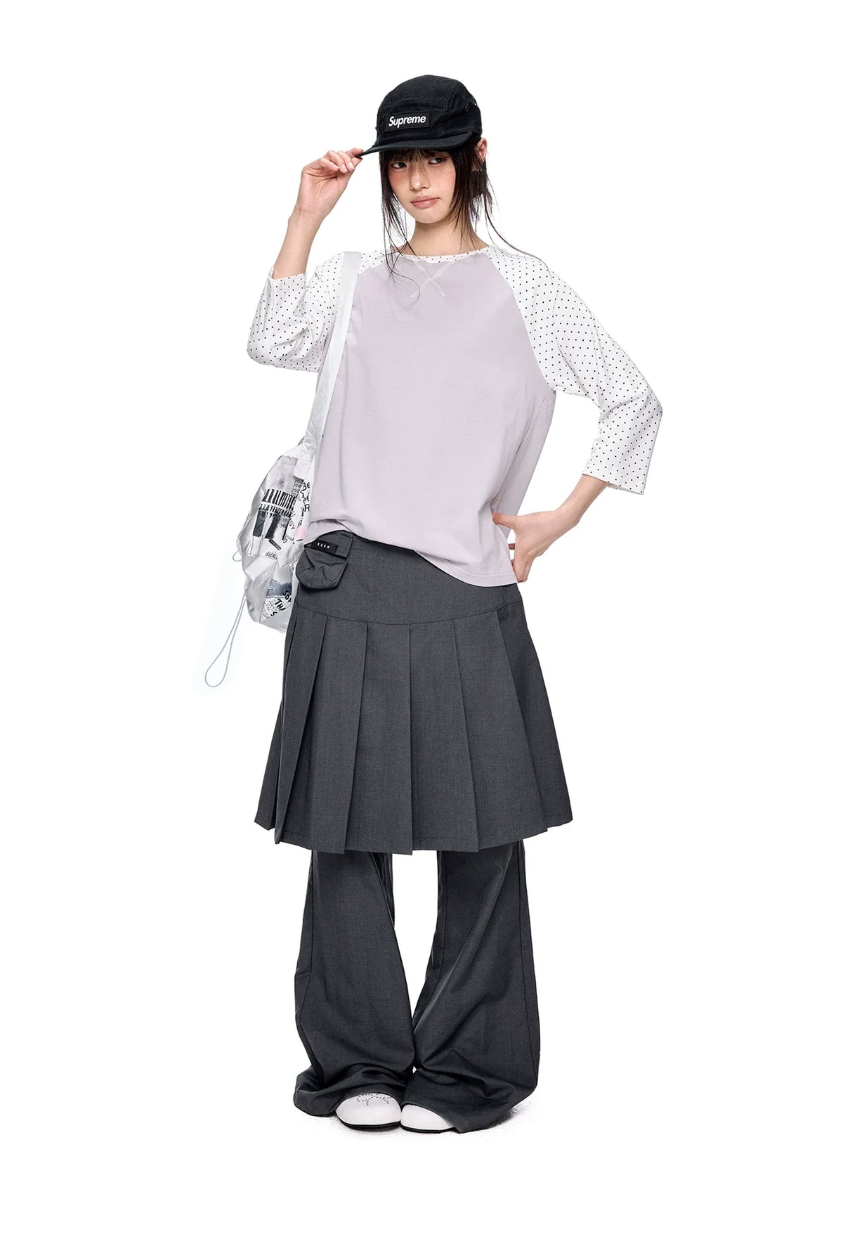PLEATED FLARE TROUSERS