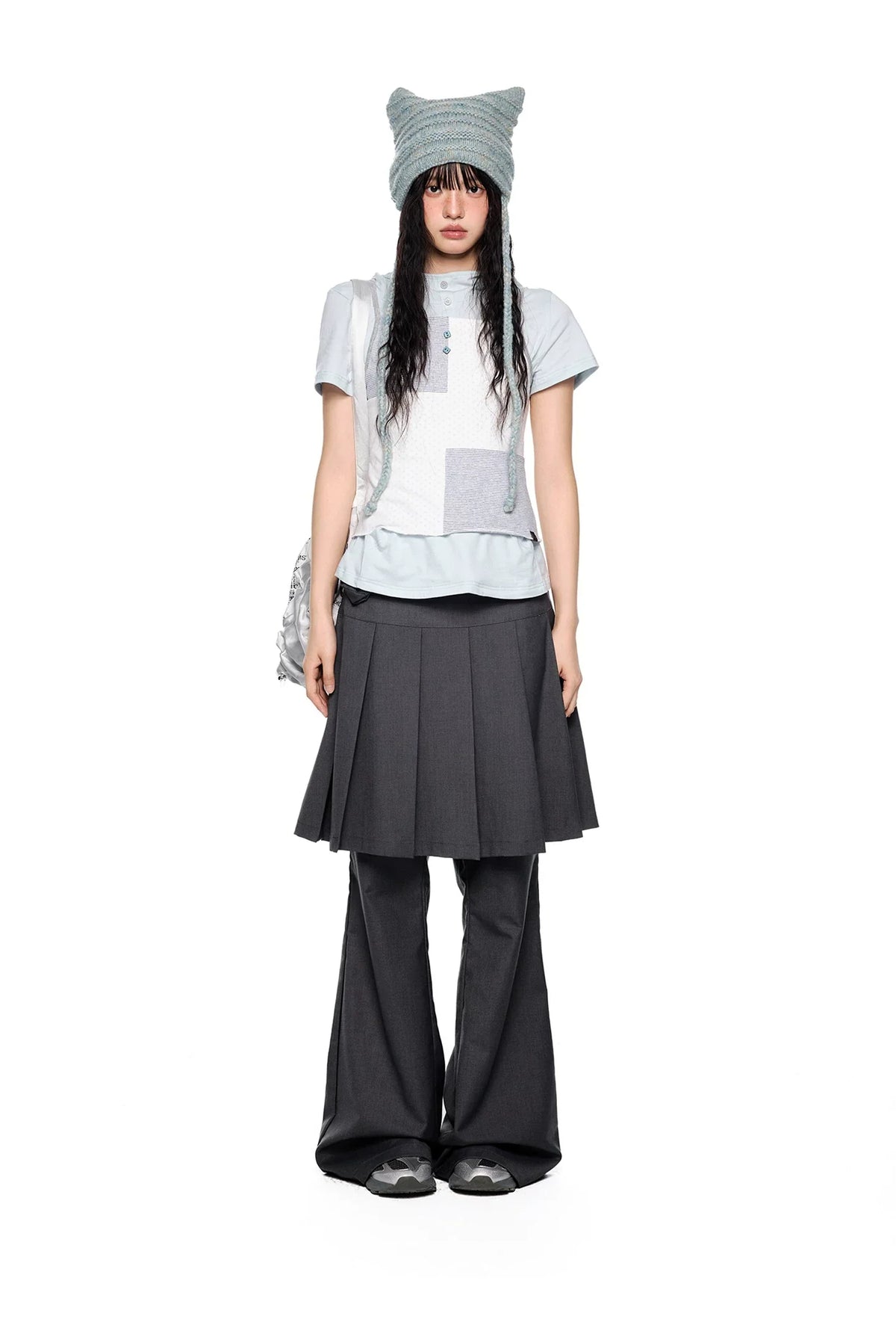 PLEATED FLARE PANTS SET