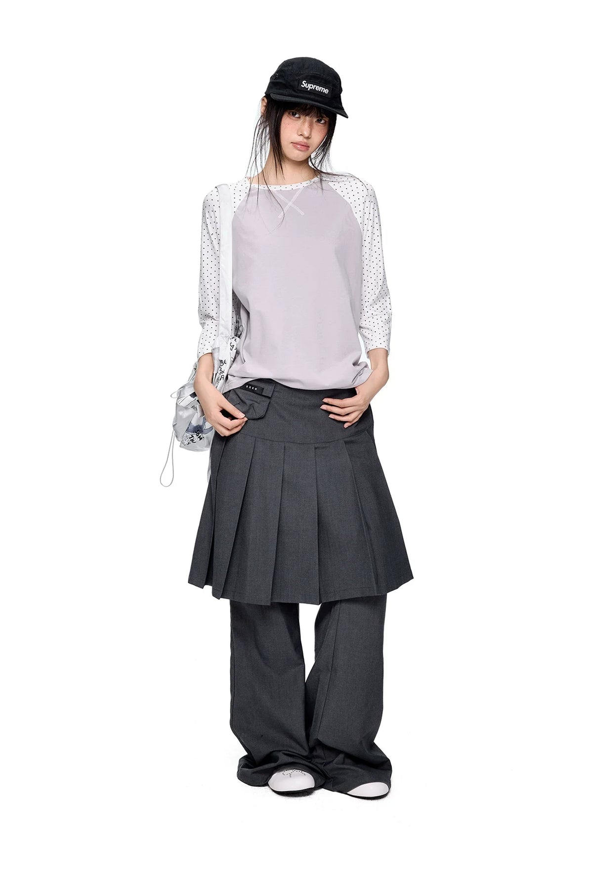 PLEATED FLARE TROUSERS