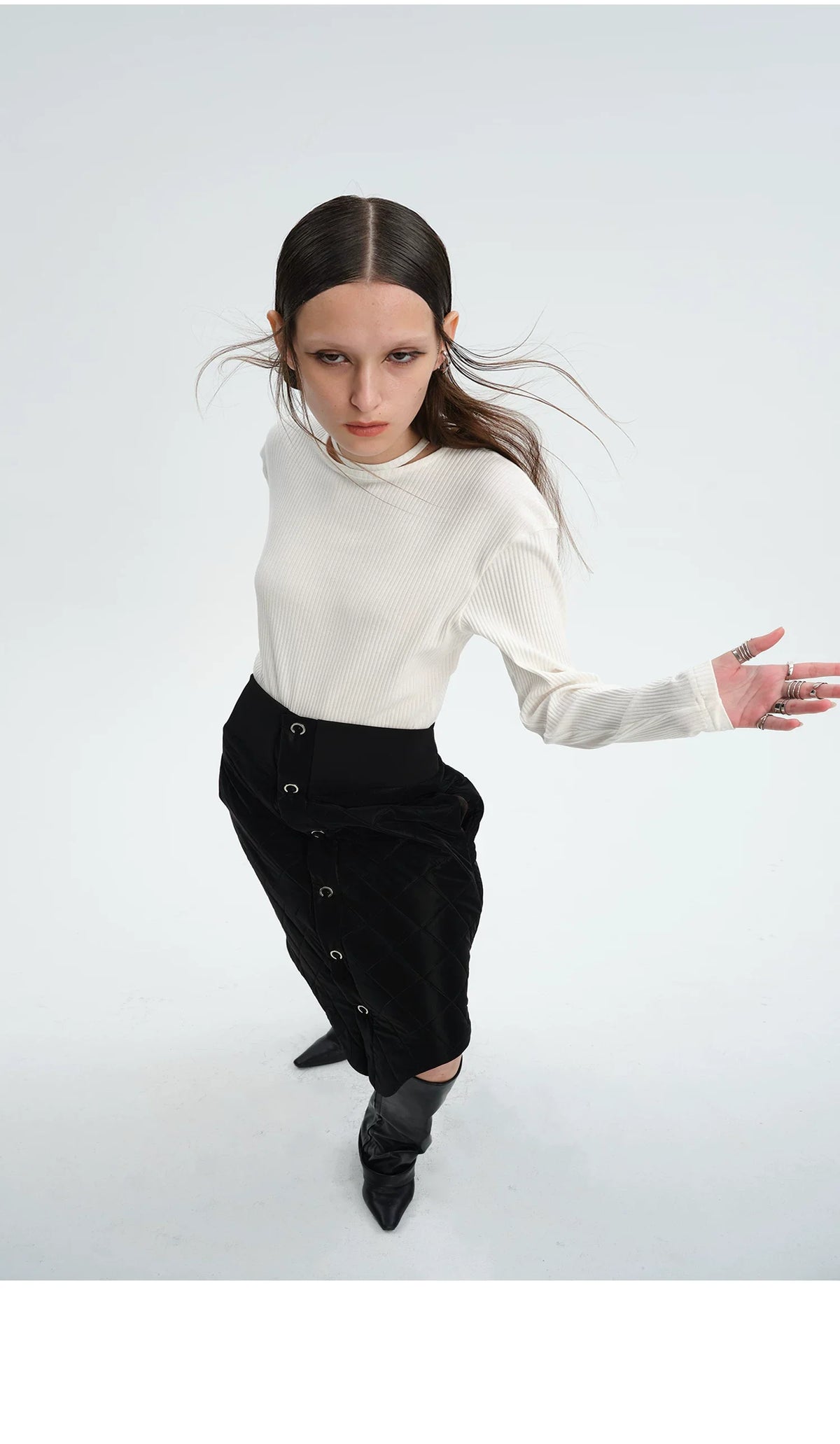 WINTER 3D QUILTED COTTON SKIRT