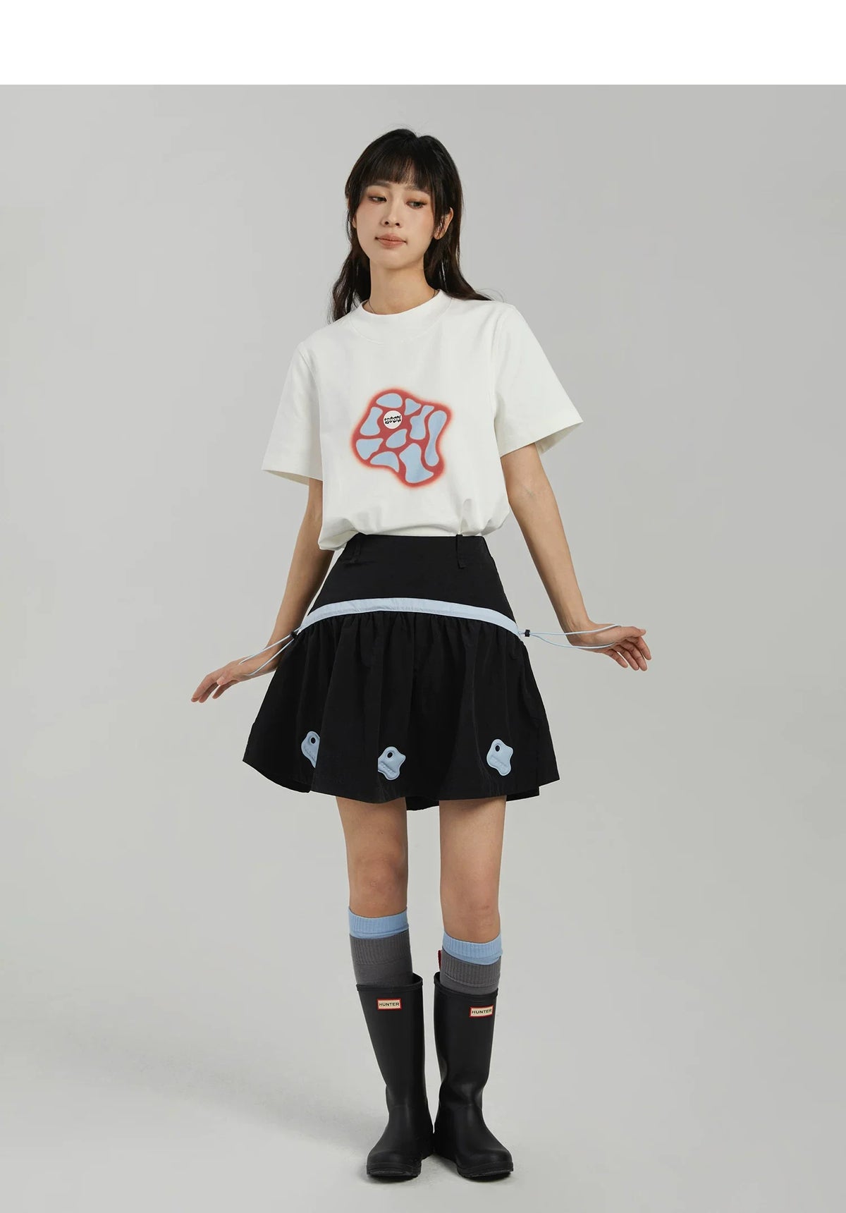 COLOR-BLOCK A-LINE MINI SKIRT