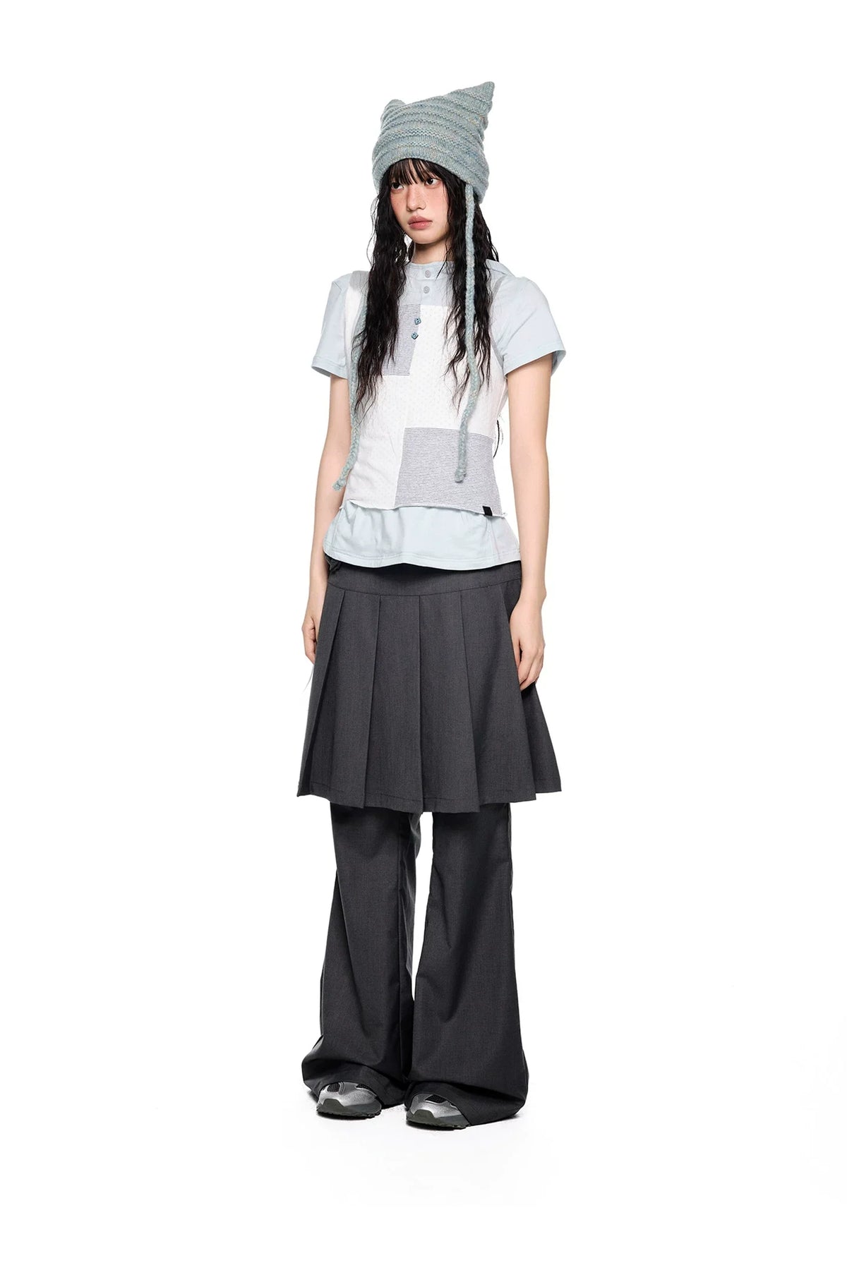 PLEATED FLARE PANTS SET