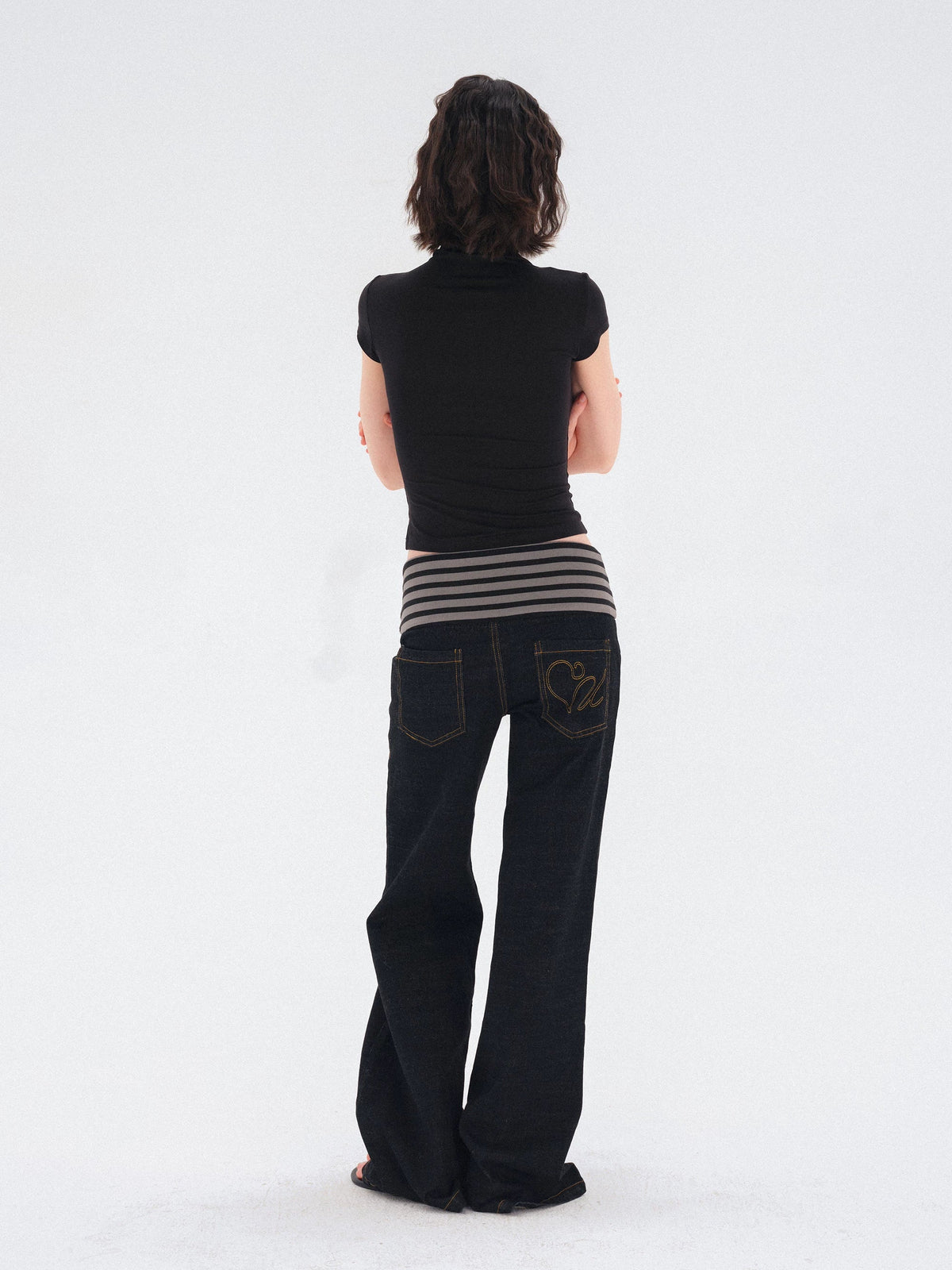 HIGH-ELASTIC BORDER DENIM