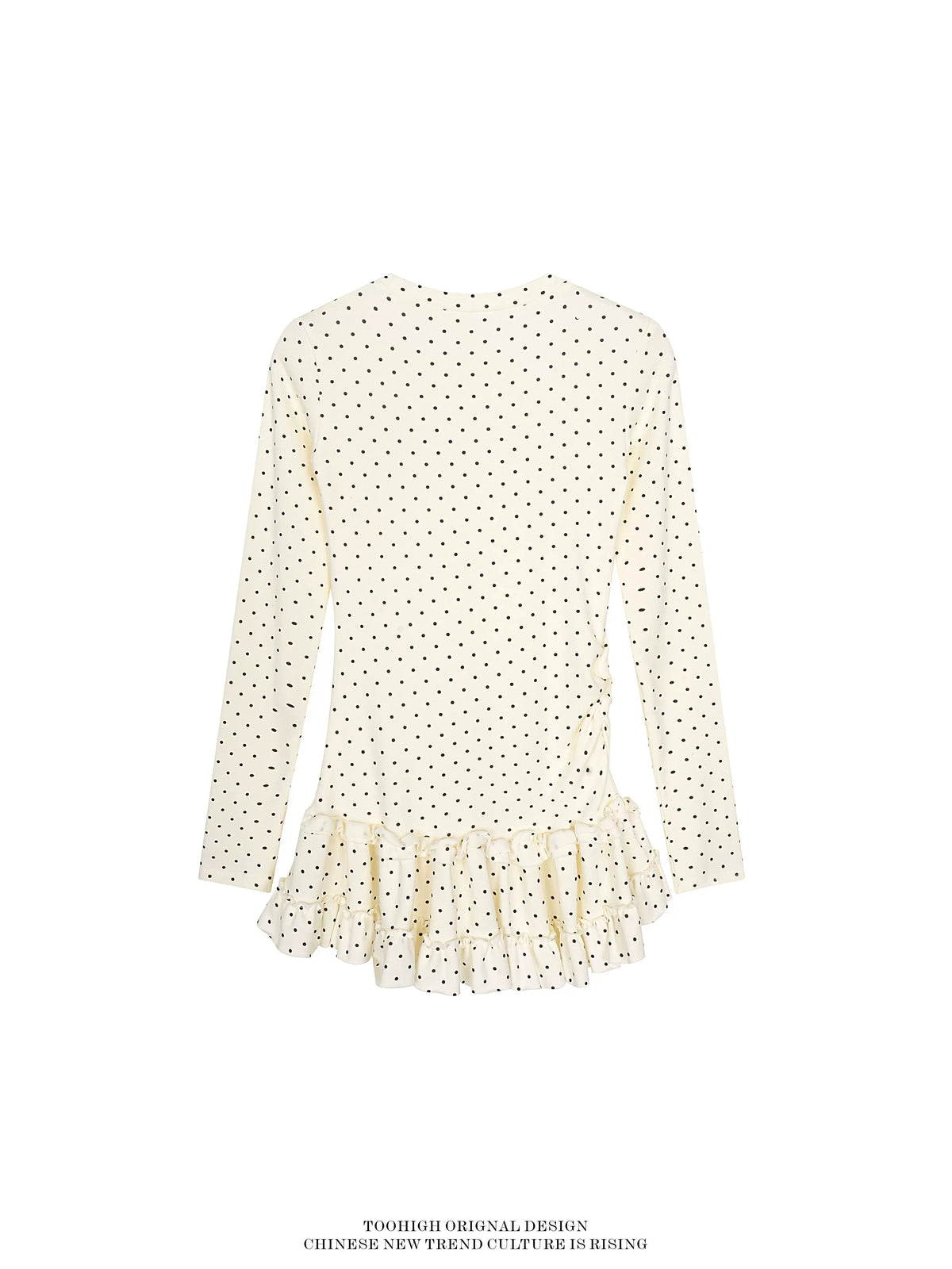 MICRO DOT PEPLUM TOP