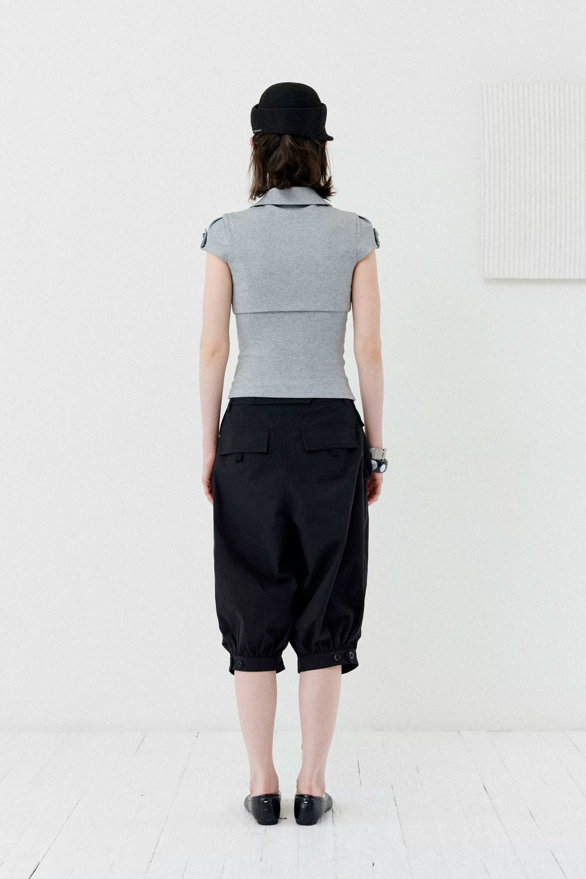 DOUBLE-BREASTED CROP TOP SET