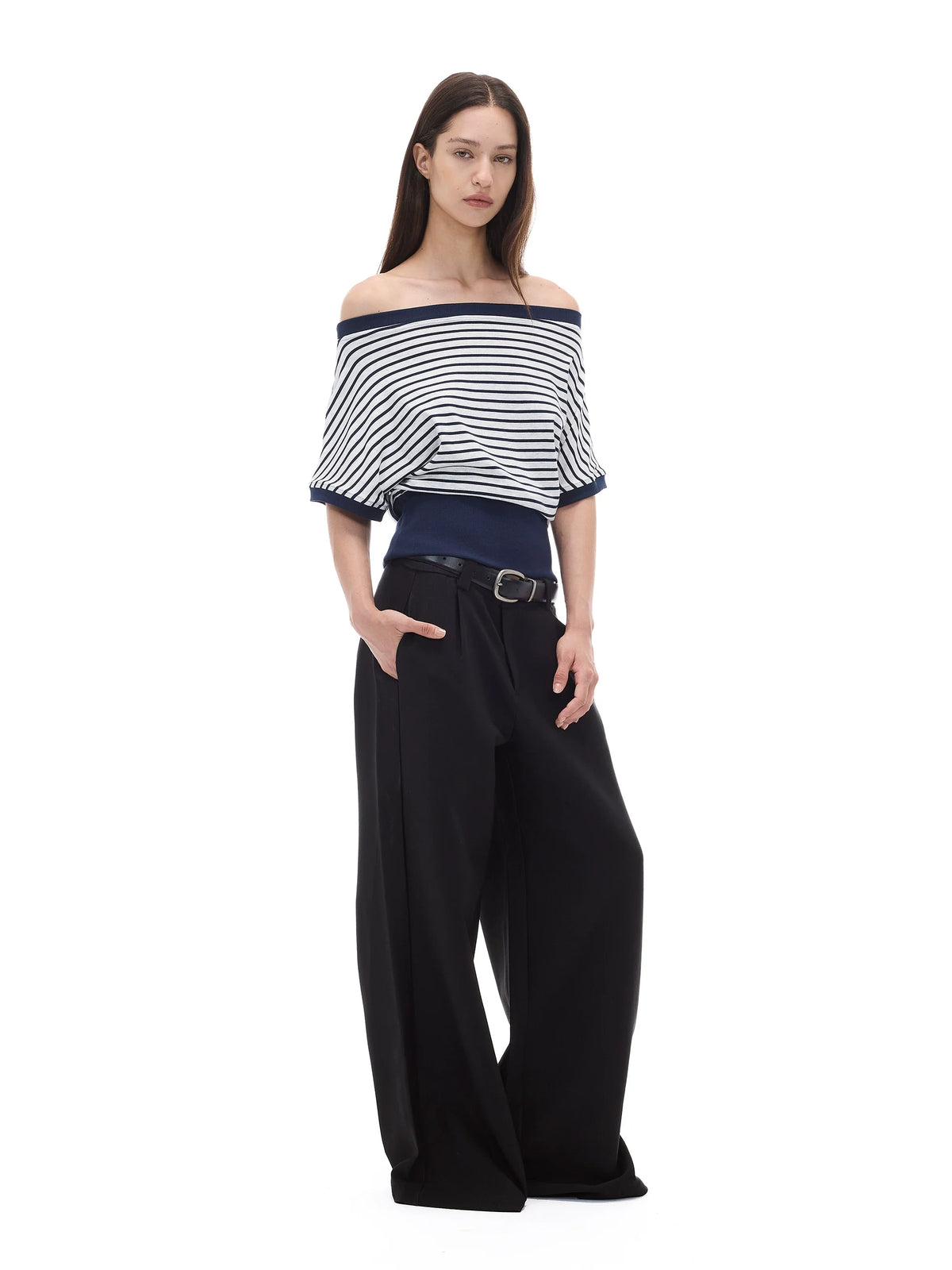 CASUAL WIDE-LEG TAPERED PANTS