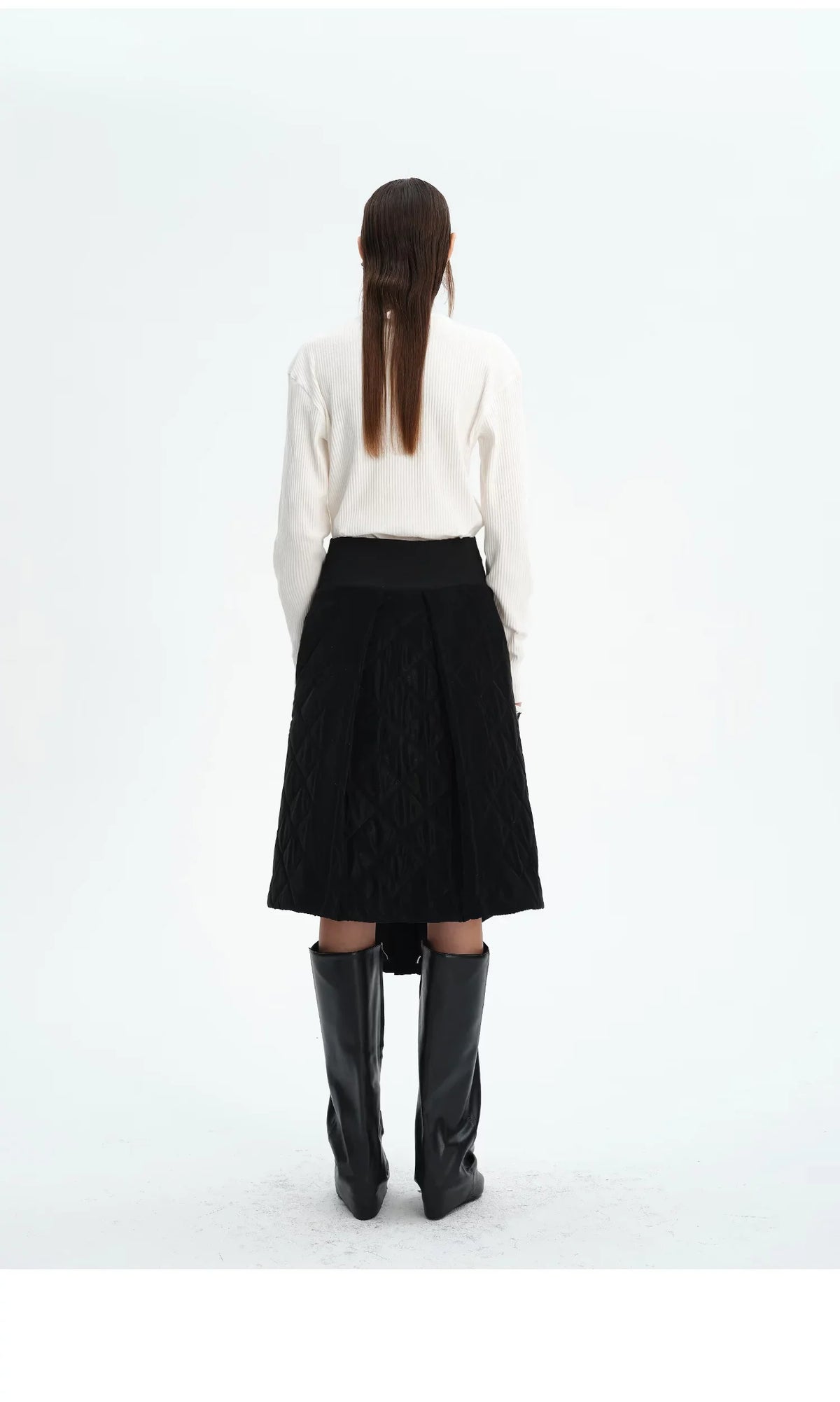 WINTER 3D QUILTED COTTON SKIRT