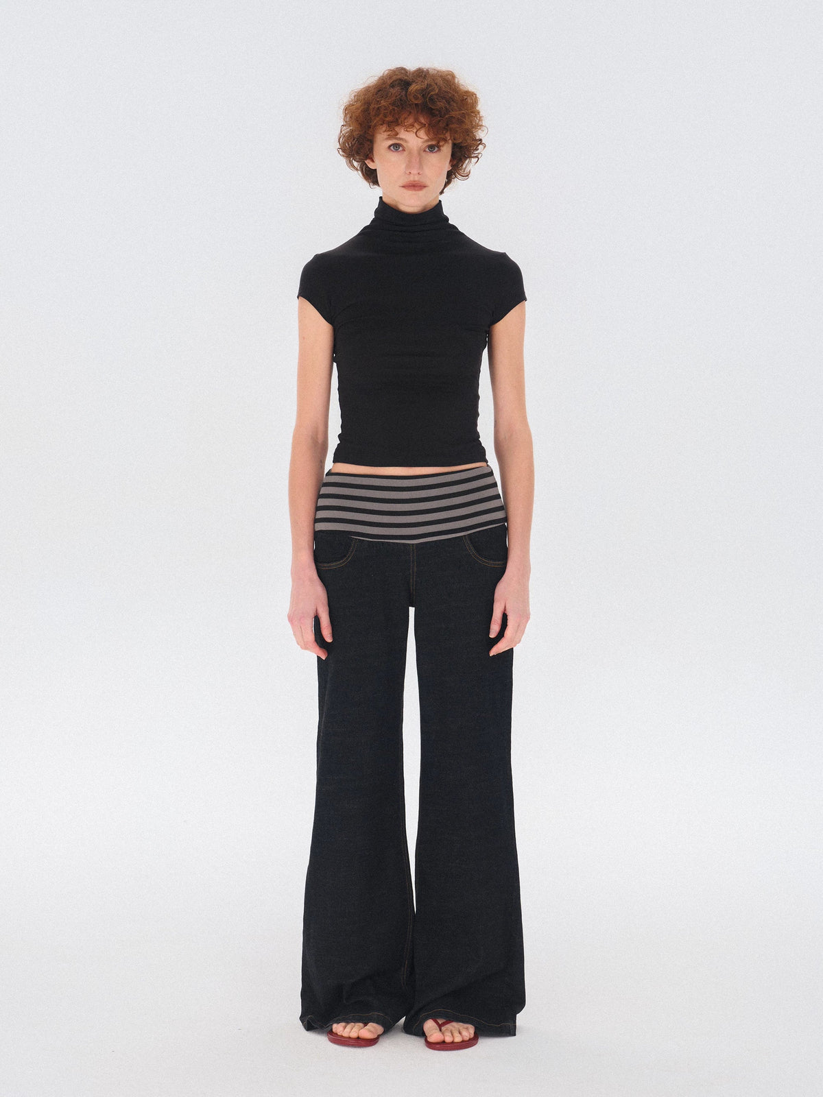 HIGH-ELASTIC BORDER DENIM