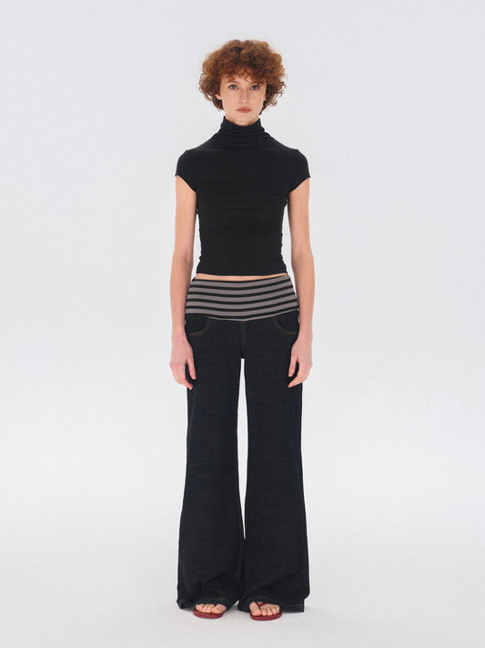 HIGH-ELASTIC BORDER DENIM