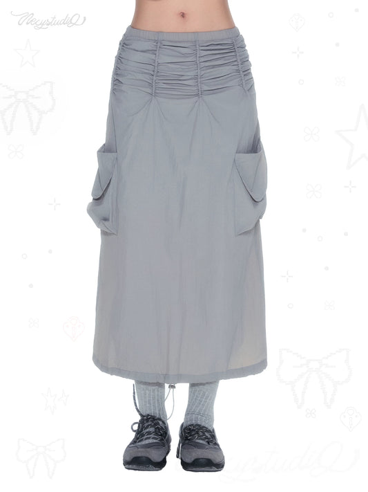 PLEATED A-LINE WORK SKIRT
