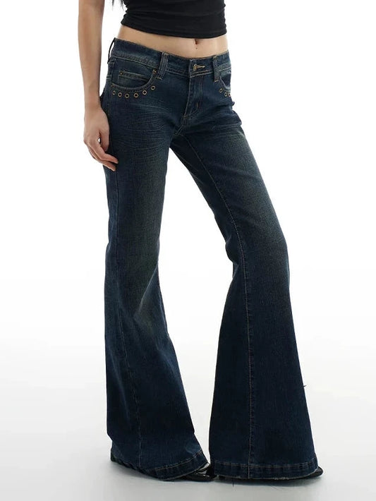 RIVET LOW-WAIST JEANS