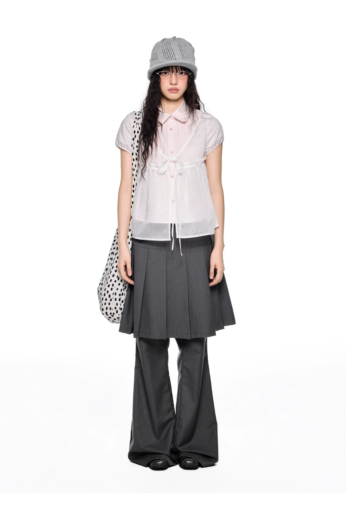 PLEATED FLARE TROUSERS