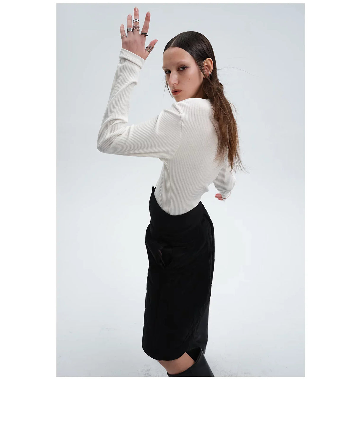 WINTER 3D QUILTED COTTON SKIRT