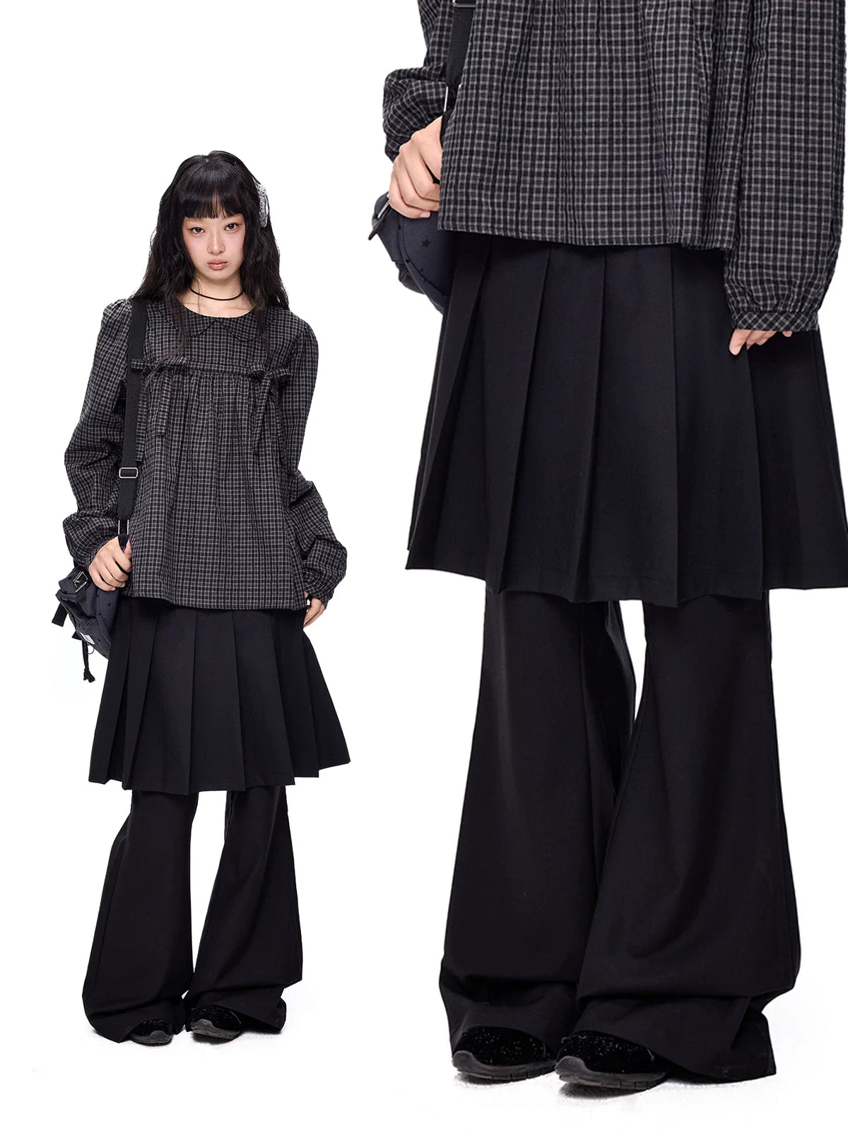 PLEATED FLARE PANTS SET
