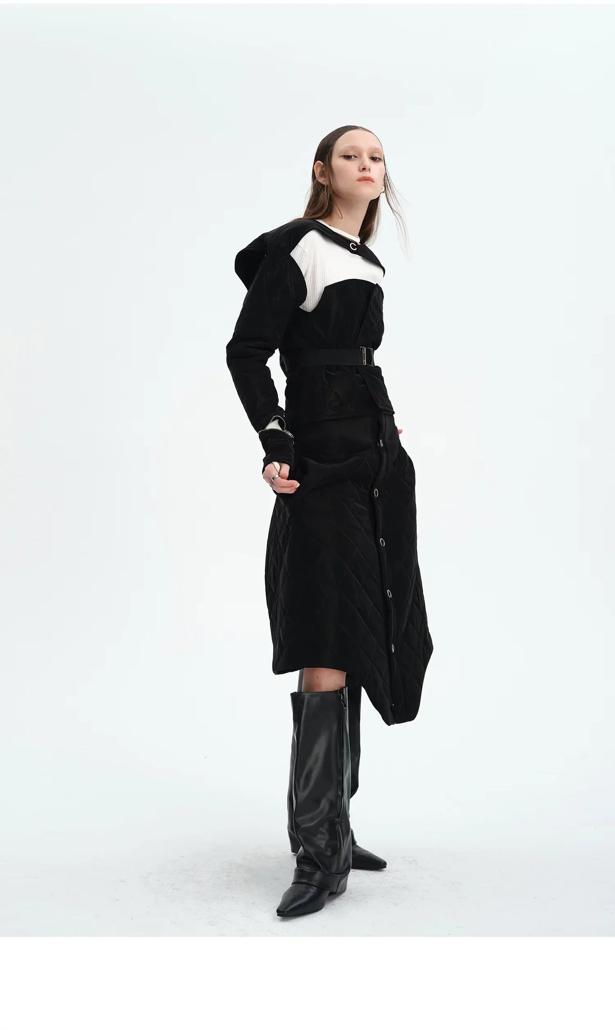 WINTER 3D QUILTED COTTON SKIRT