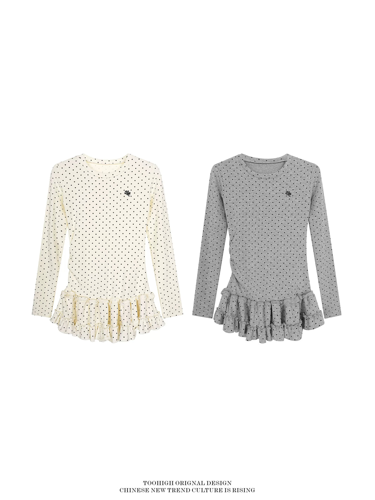 MICRO DOT PEPLUM TOP