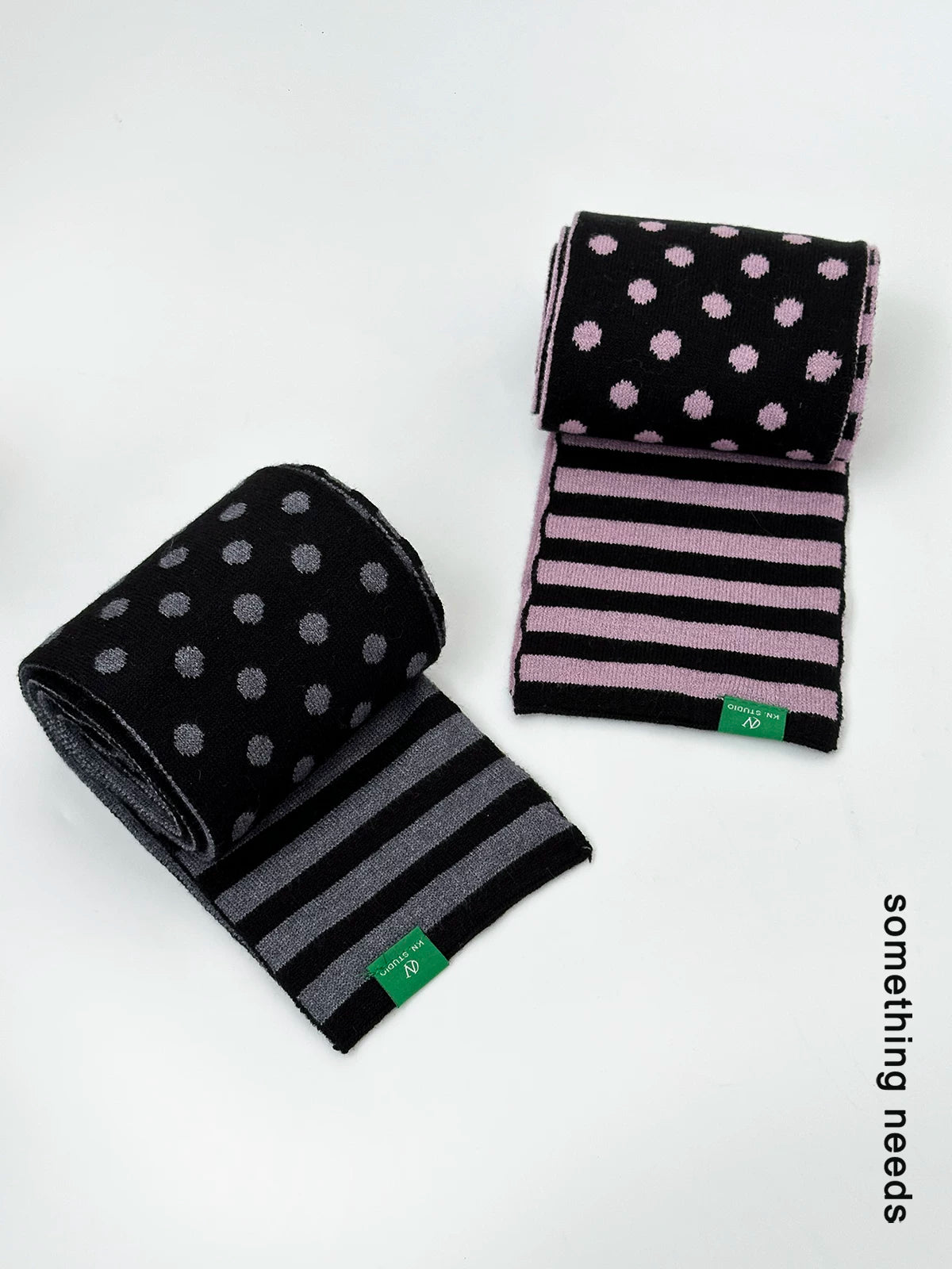 REVERSIBLE POLKA DOT SCARF